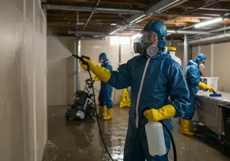 Basement Sanitization and Antimicrobial Treatment process in University Heights, OH